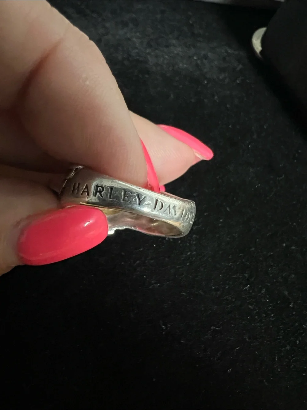Harley-Davidson AUTHENTIC MOD WILLIE skull wing ring. STERLING SILVER